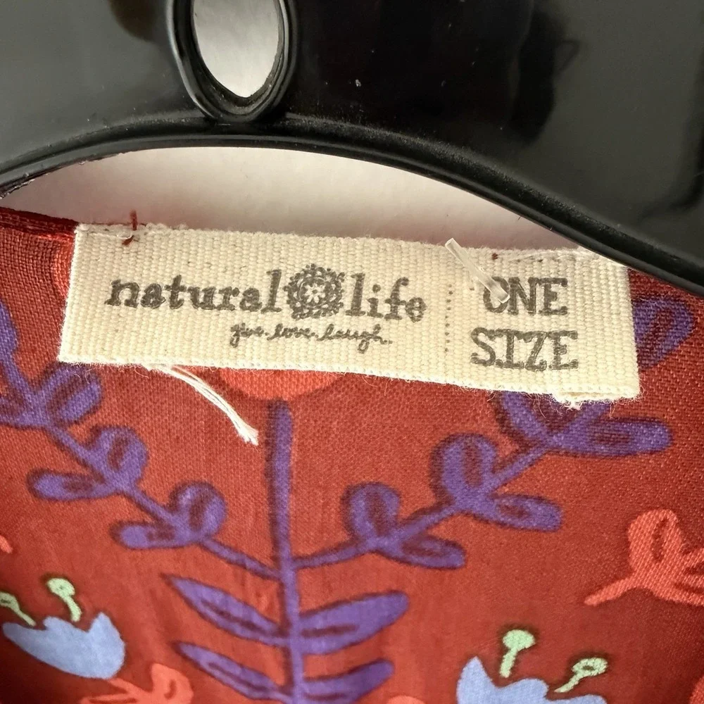 Natural Life Floral Tassel Kimono One Size Boho Festival Duster Ruana Wrap Beach - Picture 4 of 6